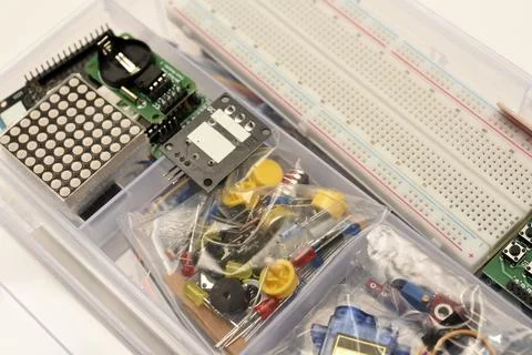 A children's kit for designing electronic devices. Amateur radio operator. .. Stock Photos