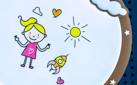 Children's lamp with a pattern. Background for design and decoration. Foto stock