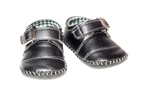 Children's leather booties Stock Photos