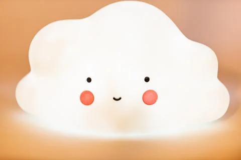 Children's light in the shape of a cloud isolated on a white background Stock Photos