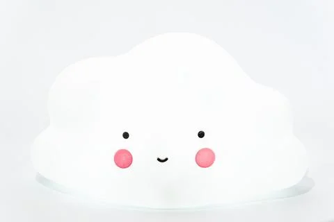 Children's light in the shape of a cloud isolated on a white background Stock Photos