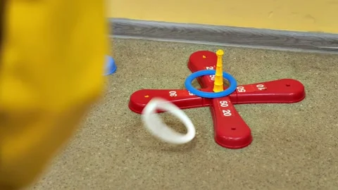 Children's mobile game of throwing a ring Stock Footage 211822750