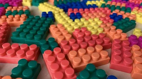Children's multi-colored constructor for the play Stock Photos