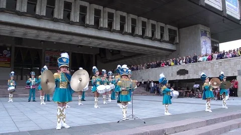 Children's Orchestra of Drummers. Stock Footage 76547635