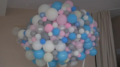 The children's Party balloons Stock Footage 89451281
