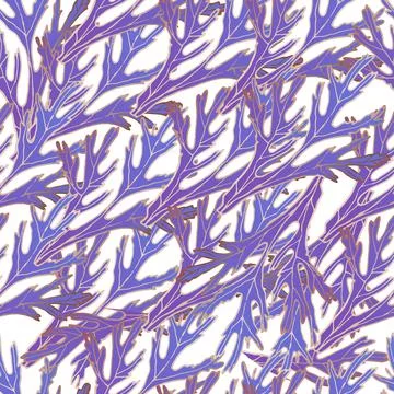 Childrens pattern. Beautiful leaves seamless pattern with gold lines. Blue an Stock Illustration