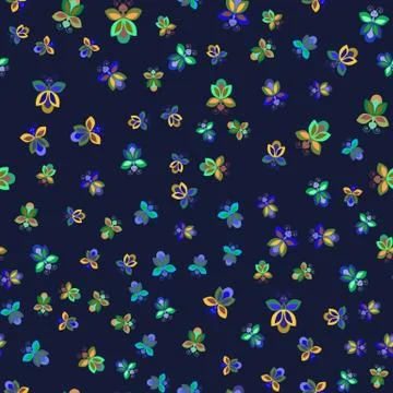 Childrens pattern with butterflies. Seamless bright pattern on a blue backgro Stock Illustration