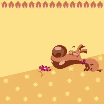 Children's pattern with cartoon puppy Stock Illustration