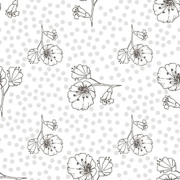 Childrens pattern. Floral background. Beige background. Flowers texture. Seam Illustrazione stock