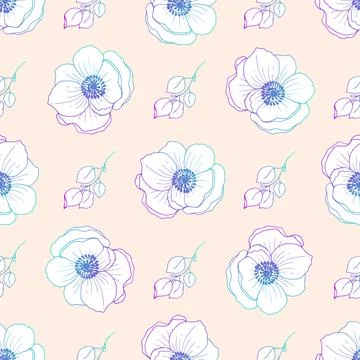 Childrens pattern. Floral background. Pink and blue. Flowers texture. Illustr Stock Illustration