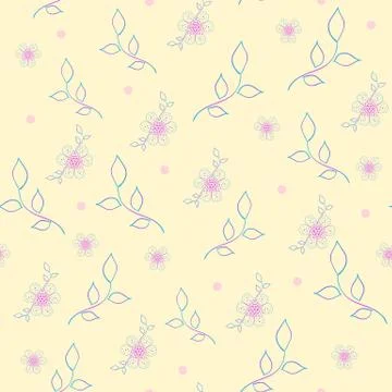 Childrens pattern. Seamless vector floral pattern. Flowers texture. Illustration Stock Illustration