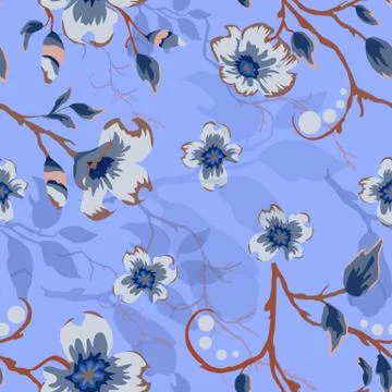 Childrens patterns. Flowers seamless pattern. Repeatable patterns floral. Stock Illustration