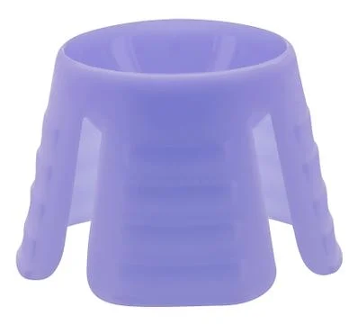 Children's plastic violet stool isolated on white background closeup Foto stock