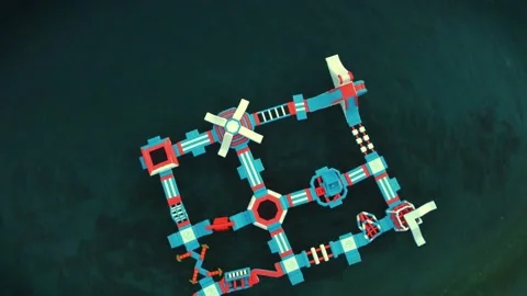 Children's platform for water games Stock Footage 220173310