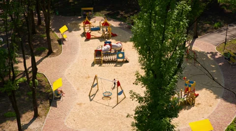 Children's Playground From Above Stock Footage 39767003