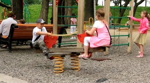Children's playground Stock Footage
