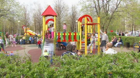 Children's playground Stock Footage 5585268
