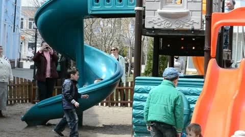 Children's playground Stock Footage