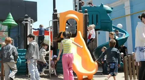Children's playground Stock Footage
