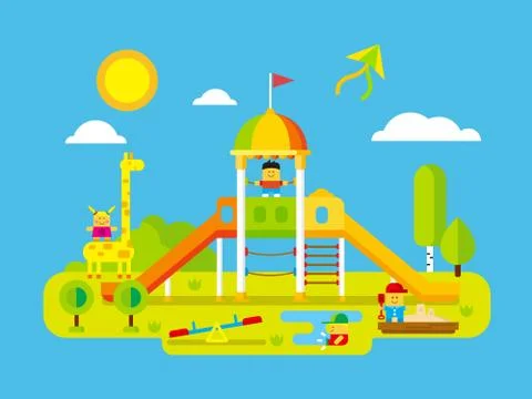 Childrens playground Stock Illustration