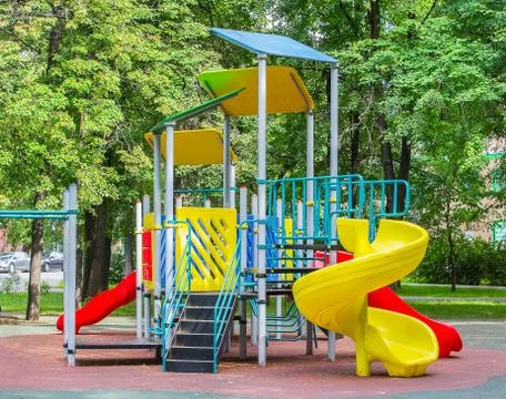 Children's playground multicolored Foto stock