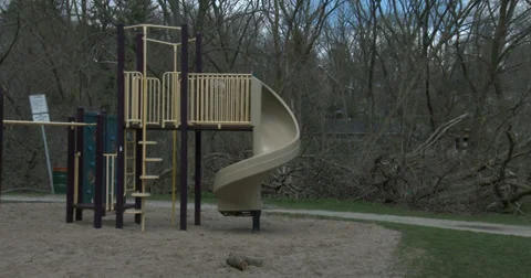 Children's playground in a park Stock Footage 37781468