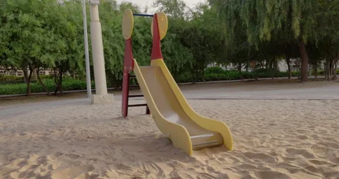 Children's playground slide Stock Footage 256080148