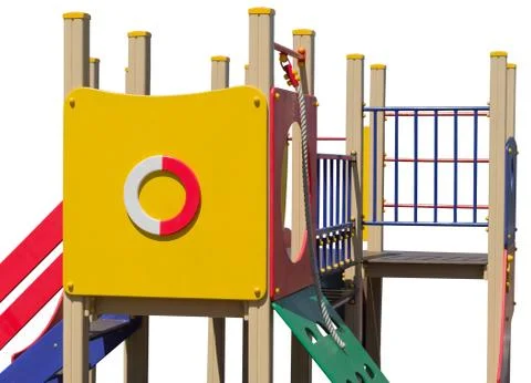 Children's playground on white Stock Photos