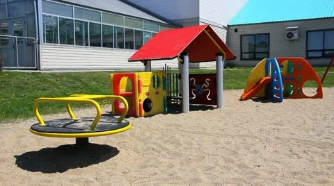 Children's playground without kids Stock Footage 12122953