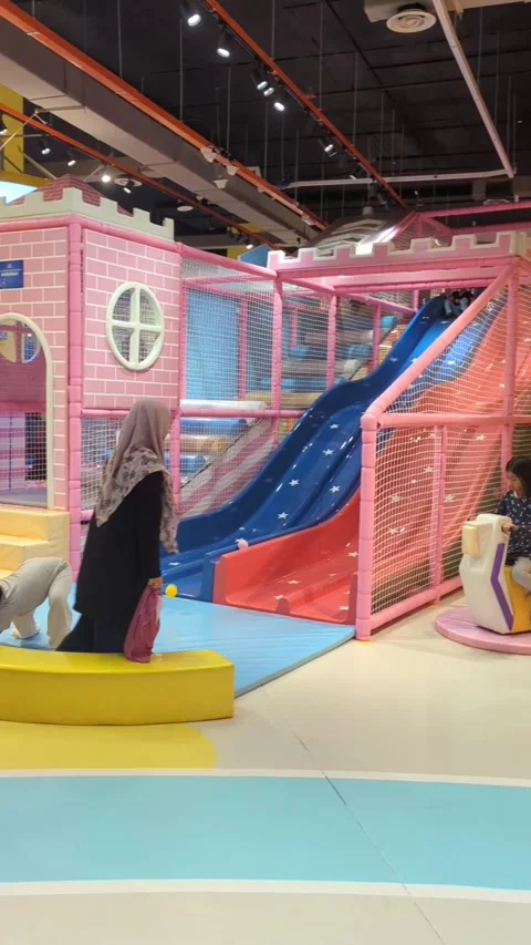 Childrens playing having fun at Kidster playground. Stock Footage 321624305