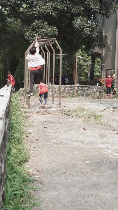 Childrens playing at the park Stock Footage 254068441