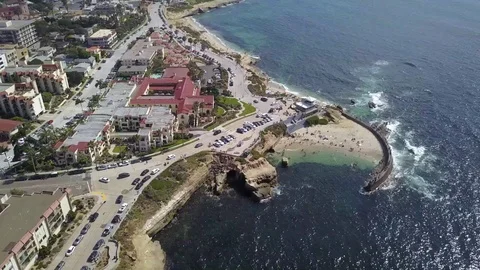 Children's Pool Beach, CA, Left to Right Pan, La Jolla, HD Stock Footage 109691612