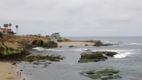 Children's Pool Beach | La Jolla Cove San Diego (Time Lapse) Stock Footage 76220489