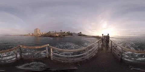 Children's Pool Jetty in La Jolla, California Stock Footage 82900580