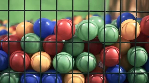 Childrens pool for jumping out of plastic balls Stock Footage 86183940