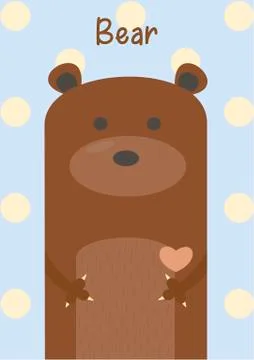 Children's poster with a bear Stockillustratie
