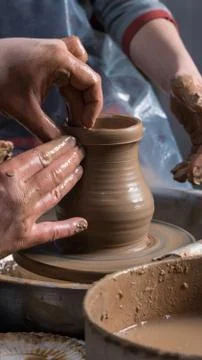 Children's pottery studio Stock Photos