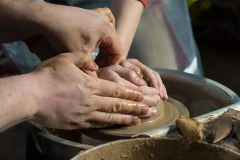 Children's pottery studio Stock Photos