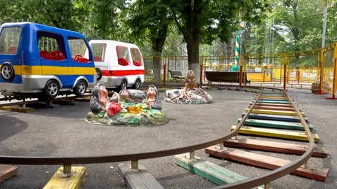 Children's rides in the park Stock Footage 108632561