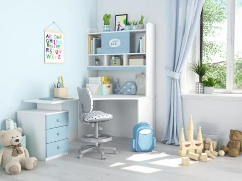 Children's room. 3d rendering Stock Illustration