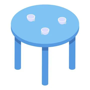 Childrens round table icon, isometric style Stock Illustration