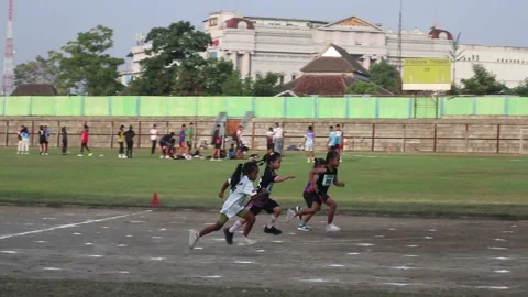 Children's running competition in Sleman Regency, Yogyakarta. Video stock 339518105