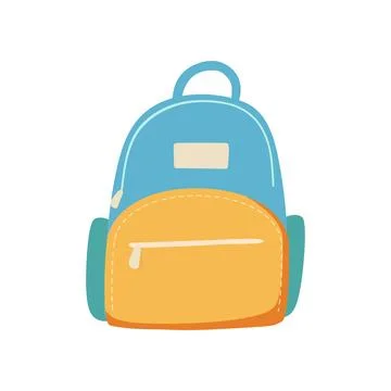 Children's school backpack on a white background. Stock Illustration