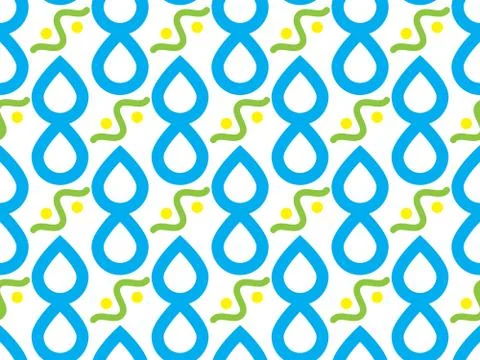 Children's scribbles and  pattern on a seamless spring pattern. Stock Illustration