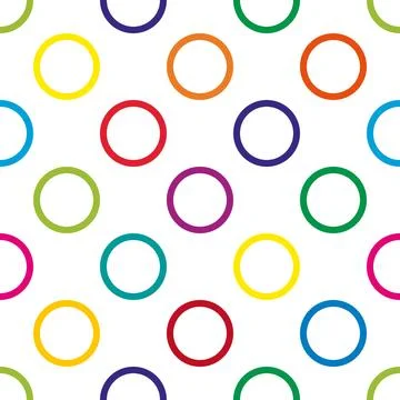 Children's seamless colorful background pattern of multicolored rings Stock Illustration