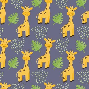 Children's seamless pattern with an animal. Stock-Illustration