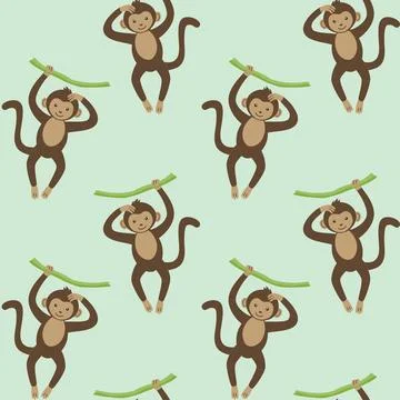 Children's seamless pattern with an animal. Stock Illustration