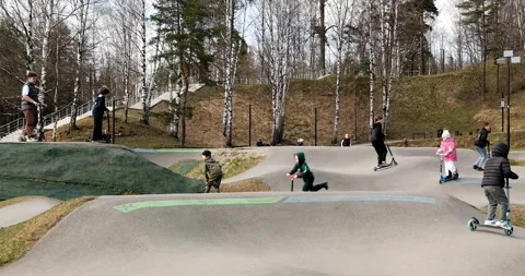 A children's skate park Stock Footage 272334051