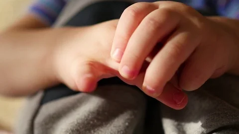 Children's small hands closeup. macro 스톡 동영상 72535799