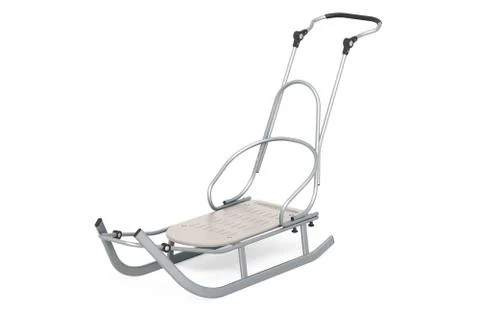 Childrens Snow Sled with adjustable handle, 3D rendering Illustration